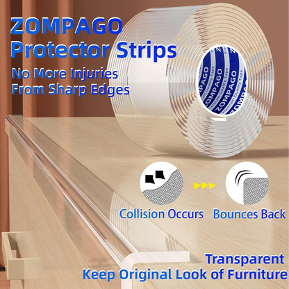 Clear Soft Corner Protectors for Furniture Strip,2in x9.84FT,Sharp Edge & Table Bumper,Window Edge,Wall Protector, Soft Corner Guards Safe for Proof,Table Corner Protectors in Family