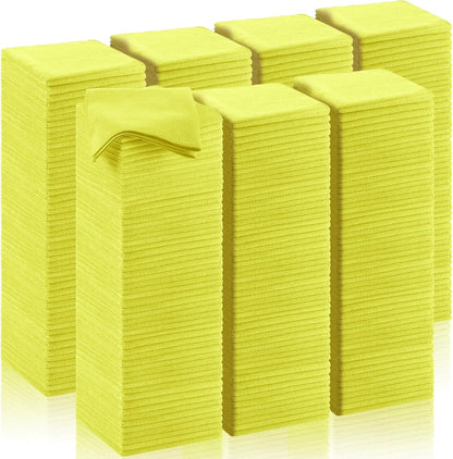 200 Pcs Microfiber Cleaning Cloth 16x16 Inch Microfiber Towels for Car Ultra Absorbent Cleaning Rags Reusable Lint Free Streak Free Detailing Towel for Car Washing Drying Dusting (Yellow)