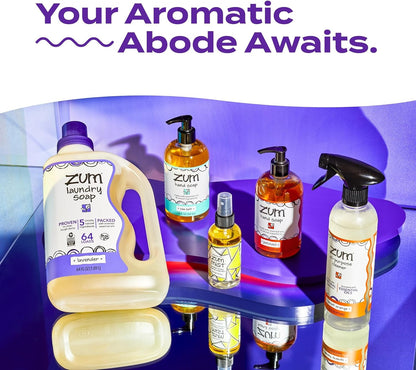 Indigo Wild Zum Clean Laundry Soap - Plant-Based Liquid Laundry Soap - Contains Baking Soda, Essential Oils & Saponified Coconut Oil - Amber - 64 fl oz