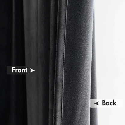 MIULEE Black Velvet Curtains Thermal Insulated Blackout Curtain Drapes for Bedroom Living Room Darkening 72 Inches Long Curtains Panels Rod Pocket Set of 2