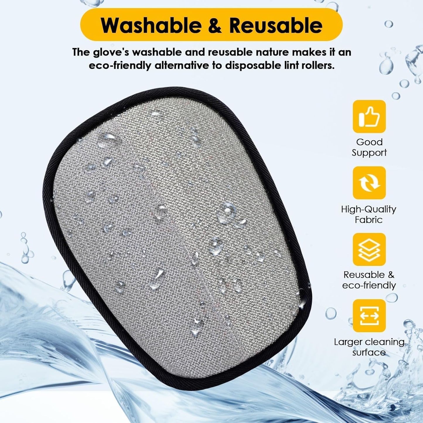 SAWMONG 2Pcs Pet Hair Removal Glove, Fan-Shaped Pet Hair Remover Glove Newly Upgraded, Removing Shed Pet Hair from Dogs & Cat, Reusable Pet Hair Removal Tool for Couch,Furniture, Carpet, Clothes