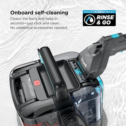 Shark StainStriker Portable Carpet & Upholstery Cleaner w/on board self cleaning - Spot, Stain, & Odor Eliminator, Includes 2 Cleaning Tools & 2 Cleaning Solutions, Charcoal, PX221BRN