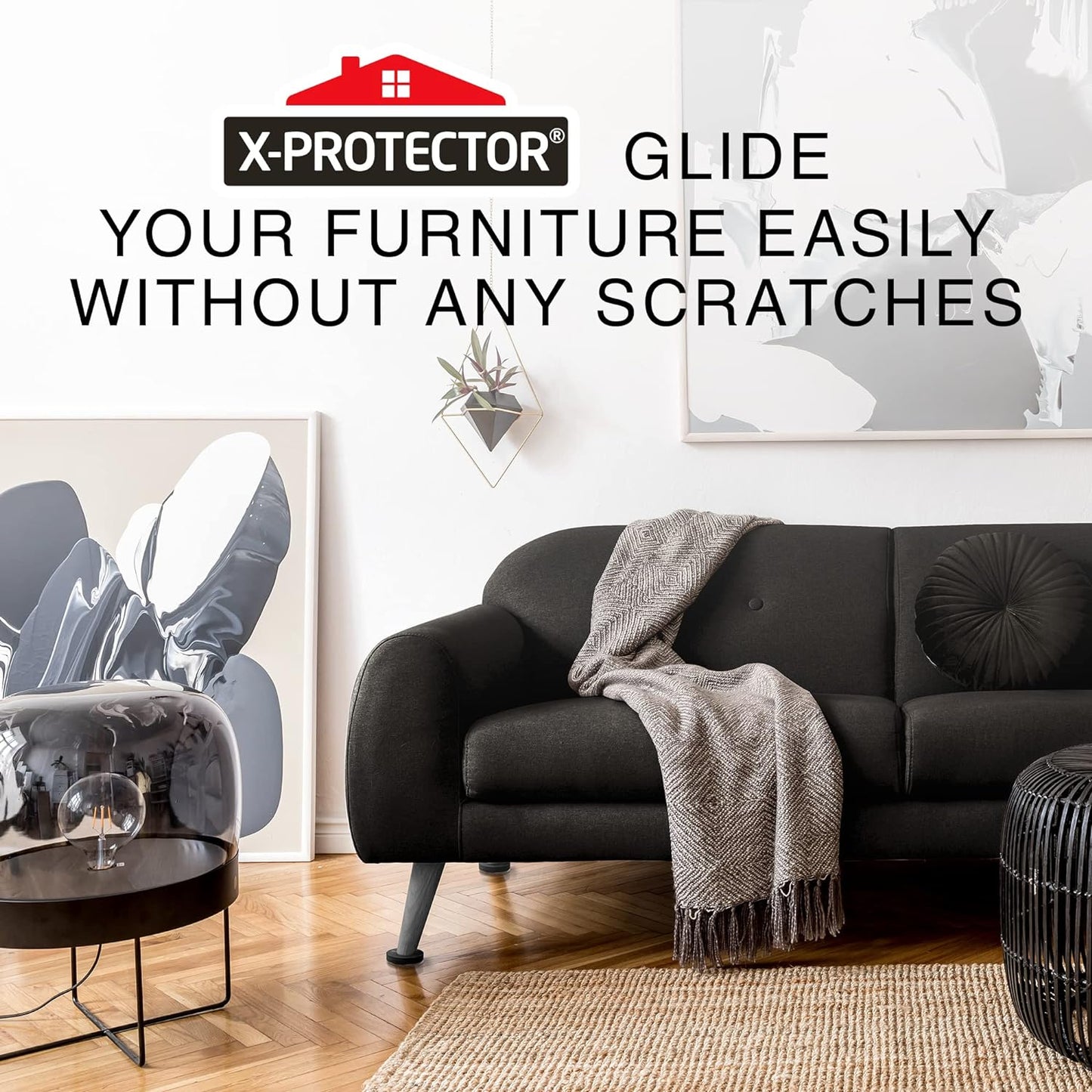 Felt Furniture Sliders for Hardwood Floors X-PROTECTOR 16 PCS 3 ½” - Furniture Slider with Unique Design - Heavy-Duty Furniture Movers for Hard Surfaces - Felt Sliders - Move Your Furniture Easily!