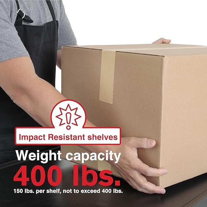 Metro myCart Plus Utility Cart - Choose-Your-Height Adjustable Heavy Duty Rolling Cart for Home, Commercial and Industrial Use - 3-Shelf, 400 lbs Capacity - 18.3" W x 31.5" L x 35.5-39.5" H - Black