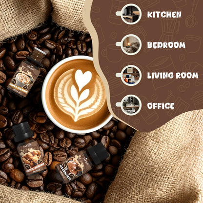 Coffee Fragrance Oils Set, Essential Oil for Diffuser, Diffuser Oil, Use for Soap Candle Making,Caramel Apples, Pumpkin Pie, Candy Corn, Halloween Cookies, Popcorn Balls, Snickers Bars