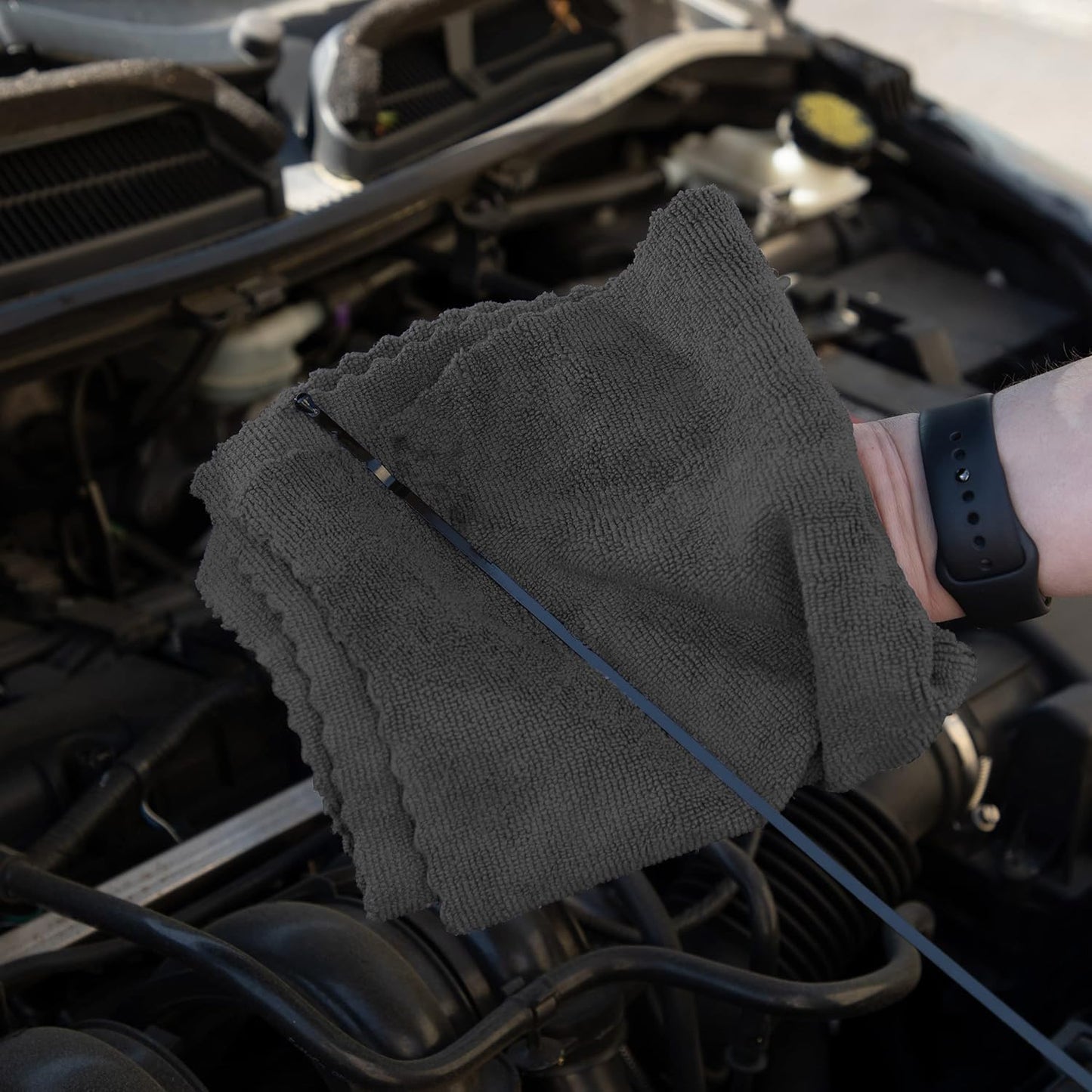 Arkwright Smart Rags in Box - (Bulk Case of 400) Lint Free Microfiber Cleaning Cloth, Scratch & Streak-Free, Dispensable Wash Towels for Cars, Window Glass, and Auto Shop, 12 x 12 in, Black