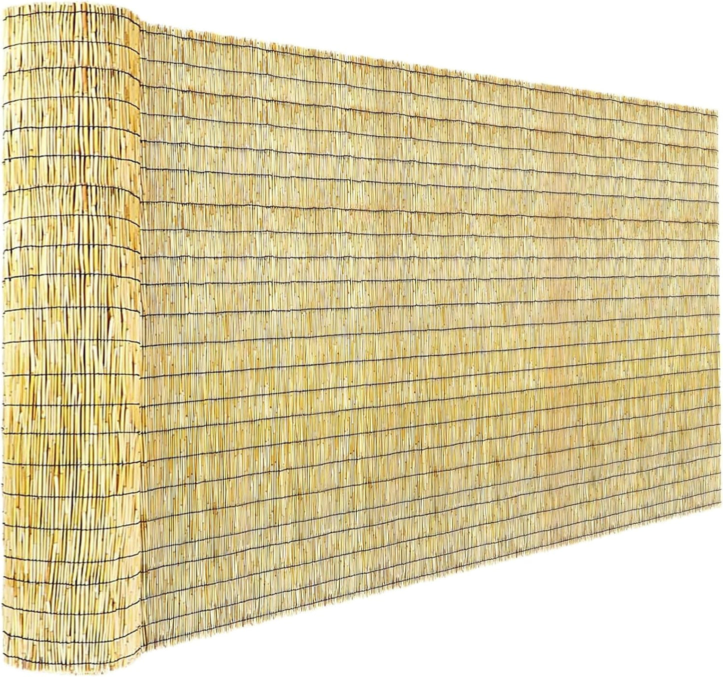 Bamboo Reed Fencing, Natural Bamboo Fence Rolls 3 Feet High, Decorative Reed Curtains Privacy Screen Outdoor for Patio Balcony Garden Backyard, 3 x 16 FT