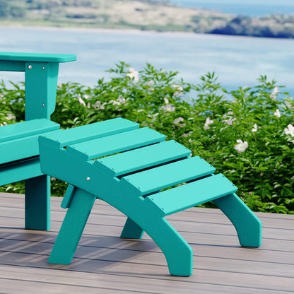 WestinTrends Dylan Outdoor Patio HDPE Adirondack Ottoman Footrest, Turquoise