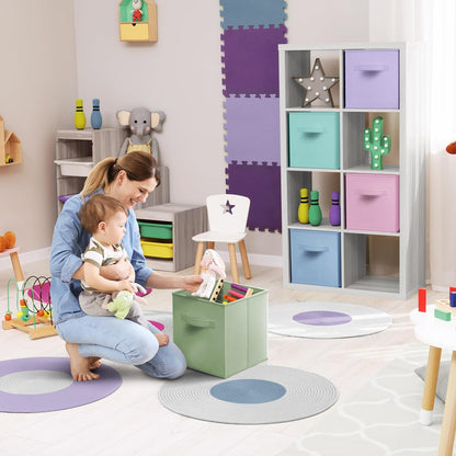 Sorbus Fabric Storage Cubes - 6 Foldable Storage Bins for Organizing Pantry, Cubbies, Toy Box - Clothes Storage & Closet Organizer - 11 Inch Collapsible Cube Baskets for Shelves with Handle