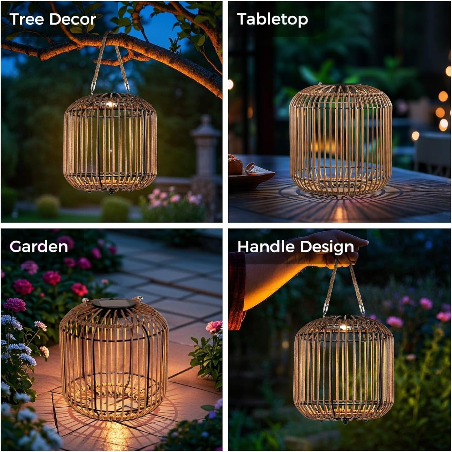 Solar Yard 1-Pack Outdoor Solar Lamp, Water-Resistant Lights for Outside Hanging Lantern Table Lamp Lights Decoration for Garden, Yard, Patio, Porch, Trees, Pathway, Natural