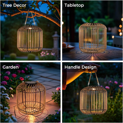 Solar Yard 1-Pack Outdoor Solar Lamp, Water-Resistant Lights for Outside Hanging Lantern Table Lamp Lights Decoration for Garden, Yard, Patio, Porch, Trees, Pathway, Natural