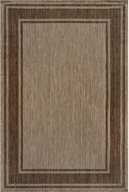 Beverly Rug Large Outdoor Rug 9x12 Modern Bordered Area Rugs for Indoor and Outdoor Patio Deck Porch Garden Waterproof Weather Sun Resistant Washable Outside Carpet (9 x 12 Jute)