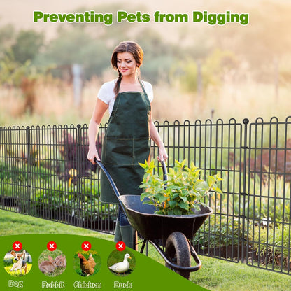 15 Panels No Dig Decorative Garden Fence for Yard, 32 in(H) X 35.4 ft(L) Animal Barrier Fencing for Outdoor Dog, Metal Portable Garden Fences for Borders, Pets, Landscape, Temporary Fence