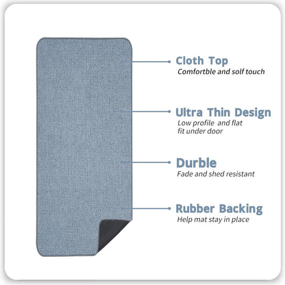 Bath Mat,Ultra Thin Bathroom Runner Rugs,Large Bath Mats for Bathroom,Quick Dry,Non-Slip,Machine Washable,Low Pile,Bath Rug,Shower Outside,Sink,Home Decor Accessories.Blue,2'x5'（24x60inch）