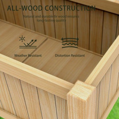 Wood Planter with Trellis Raised Garden Bed for Climbing Plants Elevated Wooden Planter Box,Outdoor Gardening Planting Bed to Grow Vegetables Climbing Plants Herbs Flowers (Burlywood)