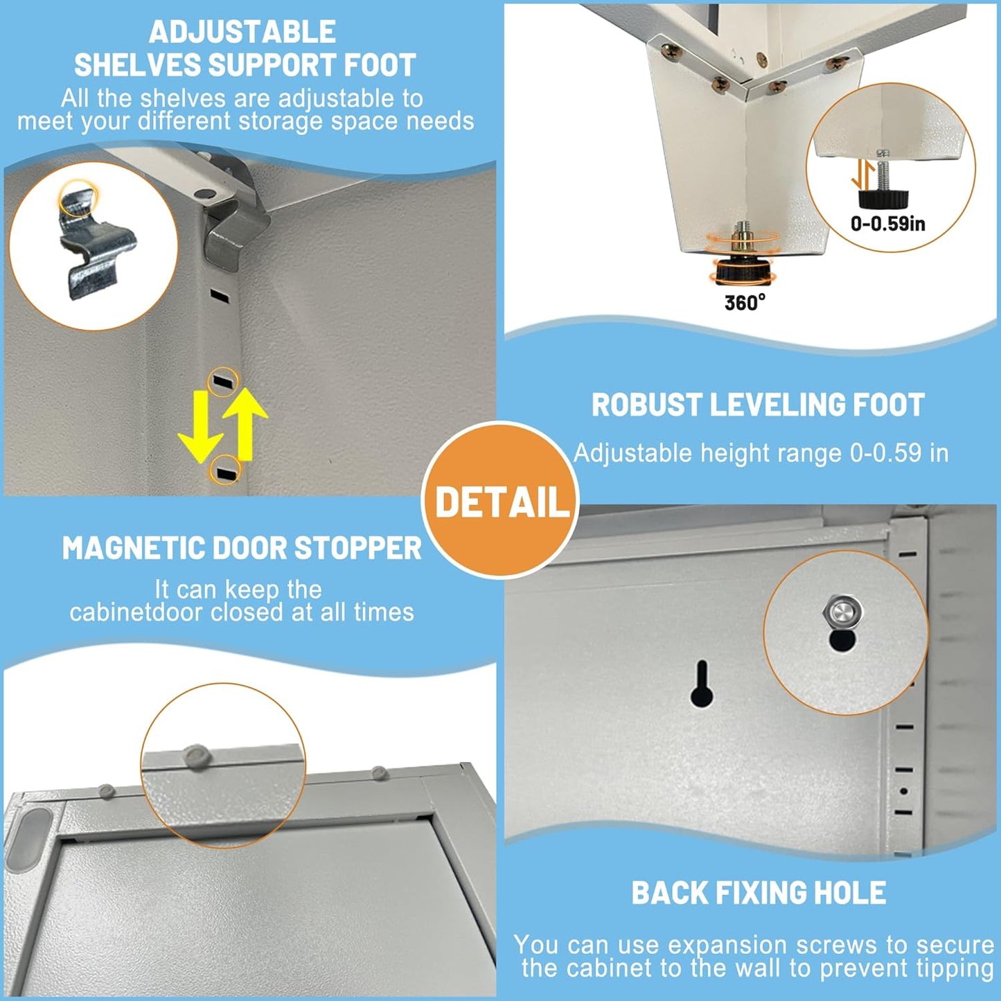 Kitchen Pantry Storage Cabinet with Doors and Adjustable Shelves, Metal ClosetMaid Food Pantry Cabinets, 75" Tall Freestanding Cupboard for Kitchen, Laundry or Utility Room, Black