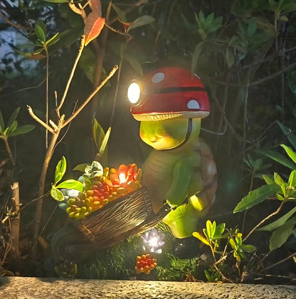 SunGlee Solar Light Turtle Outdoor Garden, Turtle Solar Light for Outdoors Yard Patio Decor 4 LED Sun Powered Outsides Turtles Decor Light Up Garden Statue Gardening Gift for Women Mother Decoration