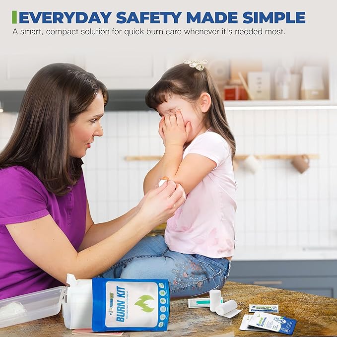 PrimaCare WB-7707 Emergency First Aid Burn Kit – 22-Piece Burn Relief Pack with Burn Gel, Dressings, Gauze, Gloves, Scissors, Bandages – Essential for Home, Office, Camping & Emergency Preparedness