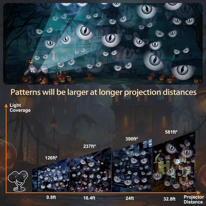 Halloween Lights Projector, Halloween Decorations Lighting Projector, with Timer Led Grey Evil Devil Eyes Light, for Holiday Party Garden Patio Yard Outdoor Indoor Landscape Decor