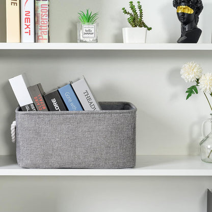 TheWarmHome Large Storage Bins Basket, 2 Pack Grey Fabric Storage Cubes for Changing Table Nursery Livingroom Kidsroom Playroom Toy, Collapsible Storage Baskets for organizing Shelves Closet