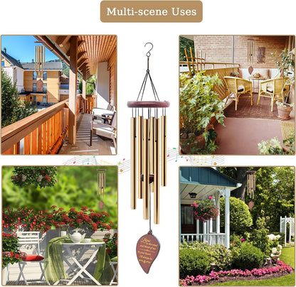 Wind Chimes for Outside, 30" Wooden Sympathy Wind Chimes Memorial Wind Chime for Loss of Loved One Mother Father, Sympathy Gift Home Decor Outdoor Garden Patio