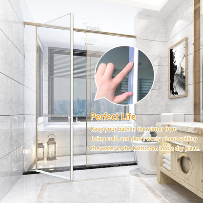 Door Weather Stripping Doors Seal Strip, 26 FT Silicone Sealing Tape for Door Draft Stopper Adhesive for Doors, Windows and Shower Glass Gaps(Transparent, 25mm)