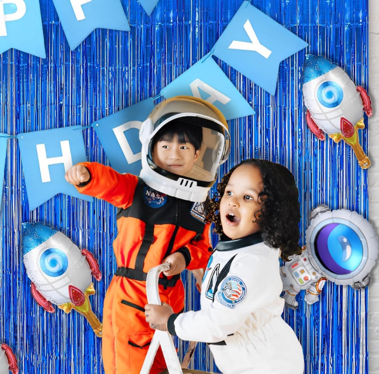 Foil Fringe Curtain 4th of July Decorations - Red Blue Metallic Tinsel Photo Booth Backdrop Party Steamers Curtains for Birthdays Christmas New Years Valentines Bachelorette Parties