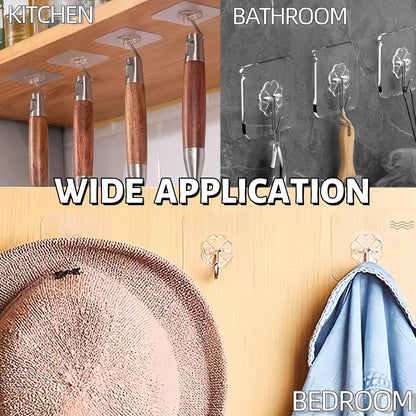 DDMY 36 Pack Heavy Duty Hooks 50lb(Max) Self Adhesive Large Hooks for Hanging,Wall Transparent Reusable Waterproof Hook for Kitchen Curtain Towel Hook for Bathrooms Coat Hook for Walls No Damage