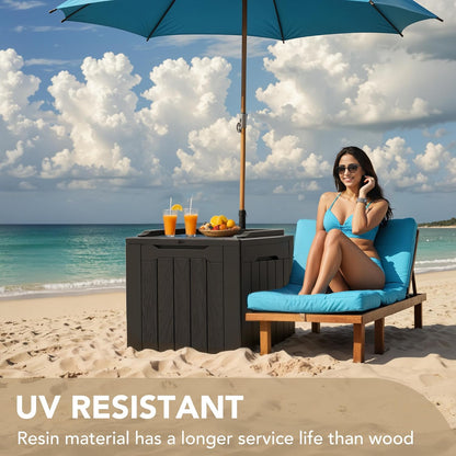 Devoko 30 Gallon Resin Deck Box Outdoor Indoor Waterproof Storage Box for Patio Furniture Pool Accessories Storage for Cushion Garden Tools (30 Gallon, Black)