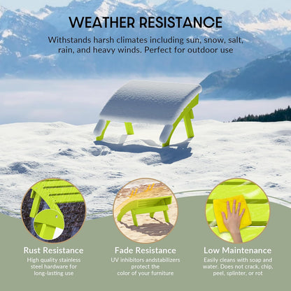 WestinTrends Dylan Outdoor Patio HDPE Adirondack Ottoman Footrest, Lime