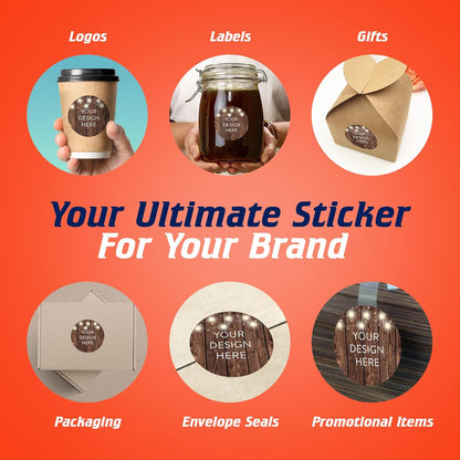 5-1000 Custom Vinyl Stickers - Upload Your own Image, Text, Design, Logo - Personalized Logo Labels for Handmade, Packaging, Bottle, Jars, Candle, Brand Stickers (Wood Lights, 2x2)
