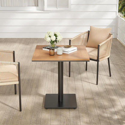 Soohow Patio Furniture Table, Square Plastic Wooden Top Outdoor Furniture Table for Lawn, Deck, Backyard, Poolside