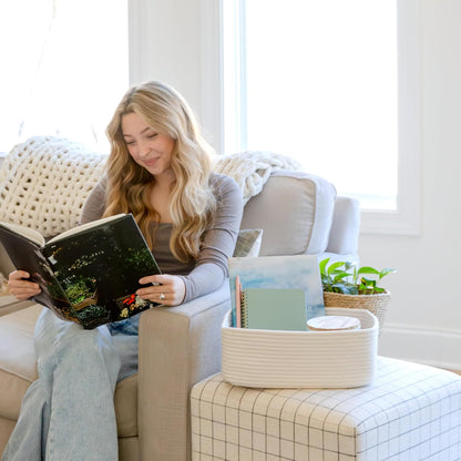 NaturalCozy 13.5”x8.5”x5.5” Storage Baskets for Shelves 3 Pack | Cotton Rope Woven Small Baskets for Organizing | Small Storage Bins for Nursery, Bathroom, Closet, Cube Shelf, Decorative, Gift