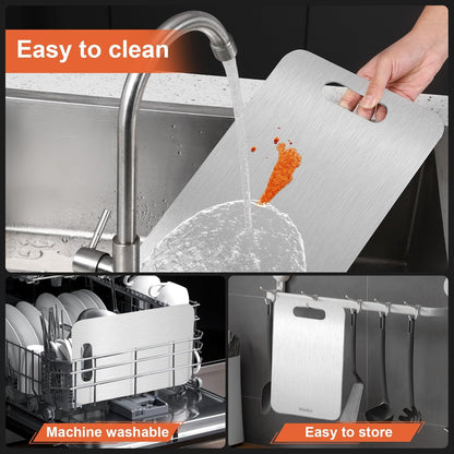 Stron- Dura Cutting Board - 304 Food Grade Stainless Steel Cutting Boards for Kitchen- for cutting Meat, Fruit, Vegetables, Outdoor or Indoor 11.5" X 8" (1, Small)