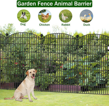 16 Panels Decorative Garden Fence - 48 in (H) x 41.6 ft (L) 16 Panels - Dog Fence Outdoor for Yard，Rustproof Metal Animal Barrier Ground Stakes Fencing for Garden, Patio, Flower Bed