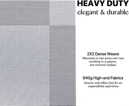 LEXMORE Placemats Set of 6 Vinyl/Plastic Woven Place Mats for Kitchen Table Indoor/Outdoor Washable Placemat Wipeable Dining Table Mats(Silver Cube)