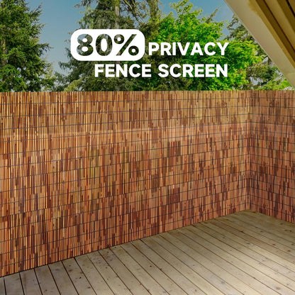 ZNCMRR Natural Reed Fencing Rolls,4FT X 16.4FT Reed Screen Curtain Balcony Reed Fence for Outdoor Backyard Patio（Brown）