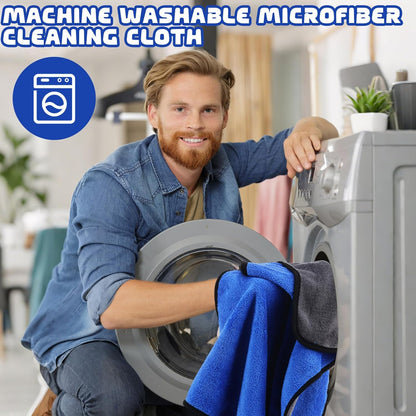 Tallew 50 Pcs Microfiber Towels 16 Inch x 16 Inch Microfiber Cloth Car Drying Towels for Cars Washing Polishing Office Windows Cleaning Household Supplies (Blue,Gray)