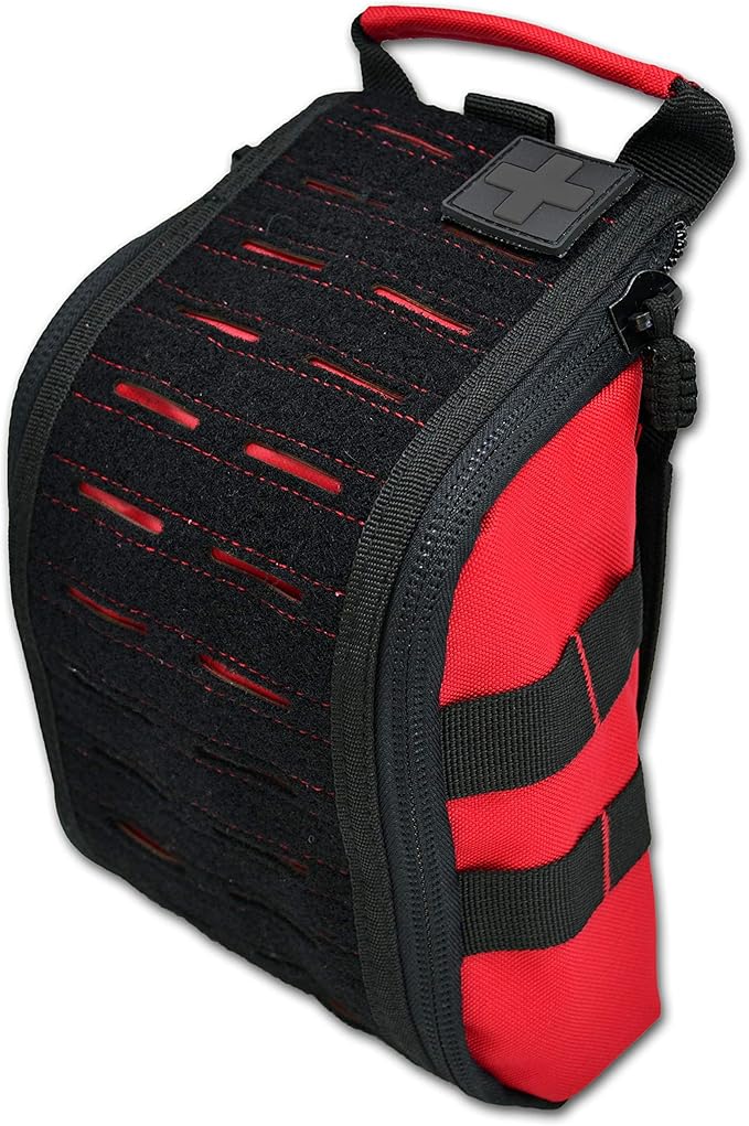 Lightning X Spread Eagle Complete Tactical Gunshot & Trauma IFAK Kit w/Laser Cut MOLLE (Red)