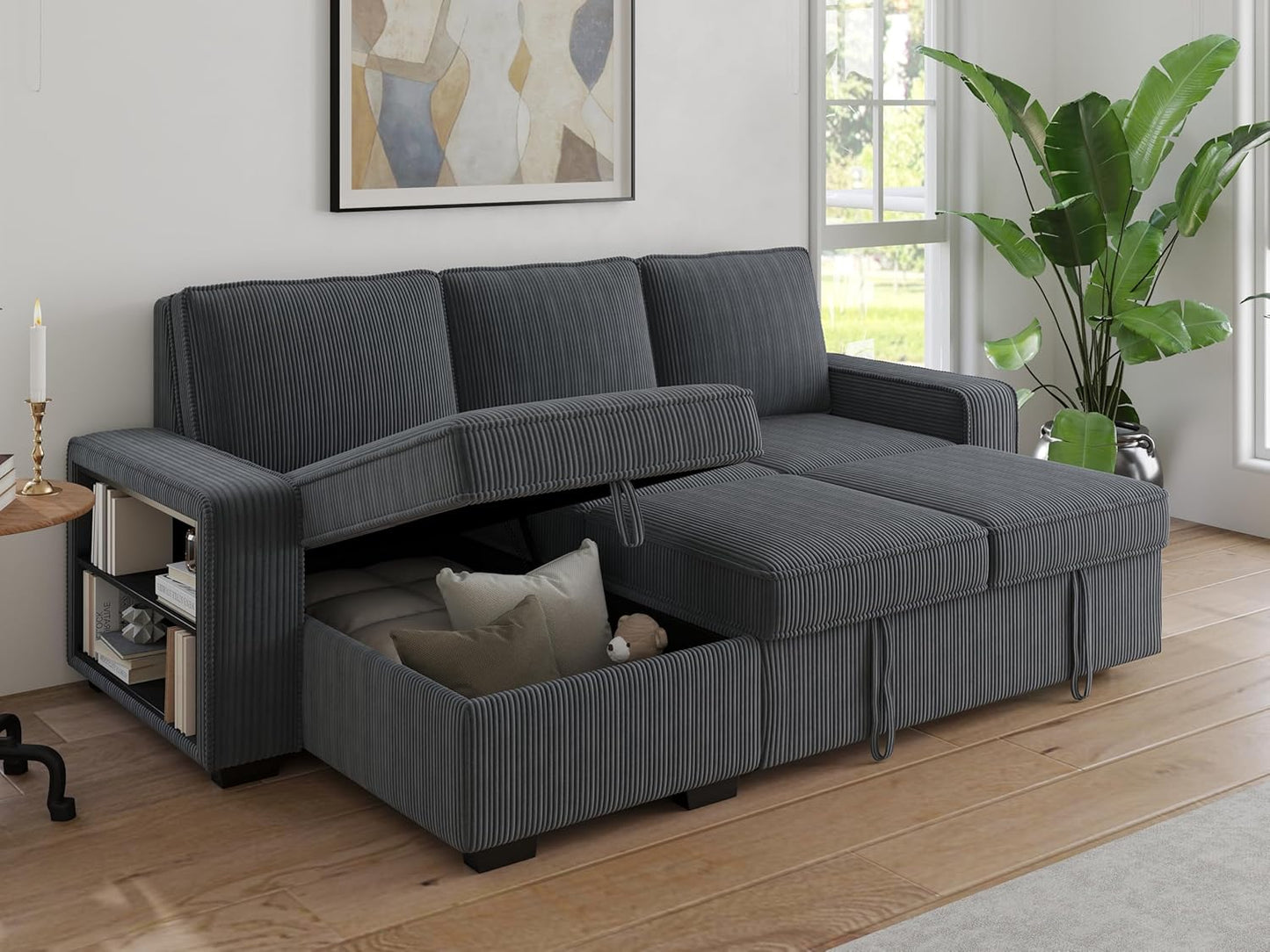 91-inch Reversible Sectional Sleeper