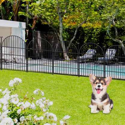 Tall Garden Fence with Gate, 32 in(H) x35 Ft(L) Garden Fencing Animal Barrier, 16 Panels Dog Digging Fences Barrier, Black Rustproof Flower Fence Border, Flower Bed Fencing for Outdoor Yard