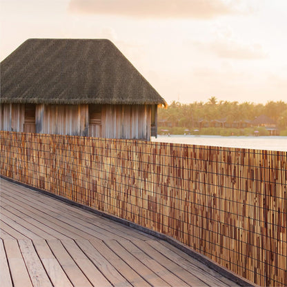 Natural Reed Fencing Rolls,6.5FT X 9.8FT Reed Screen Curtain Fence Covering Privacy Bamboo for Outdoor Backyard Patio（Brown）