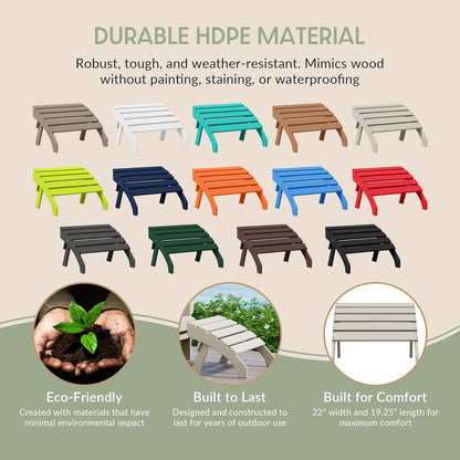 WestinTrends Dylan Outdoor Patio HDPE Adirondack Ottoman Footrest, Sand