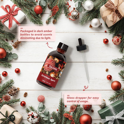 SALKING Christmas Spirit Fragrance Oil, 120ml (4 Fl Oz) Premium Essential Oils for Diffuser, Candle Scents for Candle Making, Soap Making Supplies, Diffuser Oil Scents, Holiday Gifts