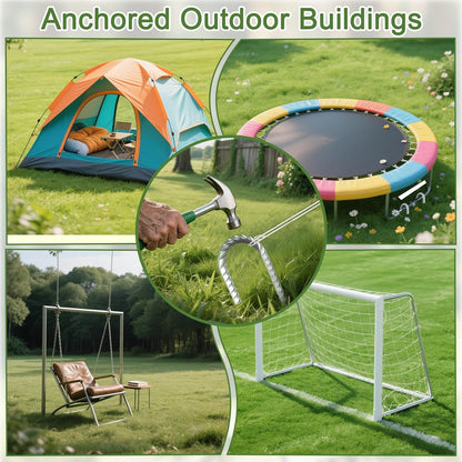 Rebar Stakes 12 Inch, 55 Pack Galvanized Metal Tent Stakes Heavy Duty Ground Stakes, J Hook Steel Fence Stakes for Ground, Outdoor Decoration, Wire Fencing, Gardening