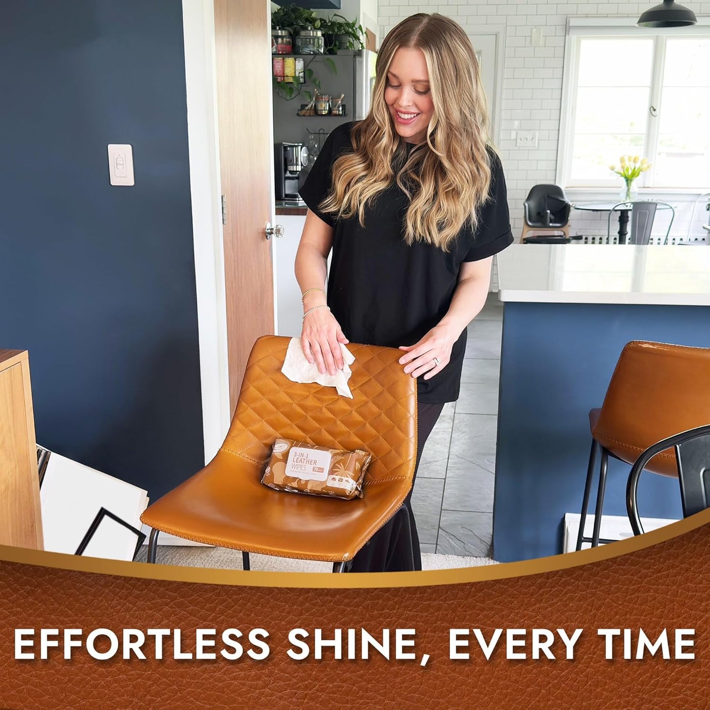 Air Jungles 3in1 Leather Wipes 140 Count, Extra Large 8" x 10" Size, Clean Condition Protect Wipes for Vinyl and Leather Apparel Furniture Auto Car Interior Shoes Boots Bags