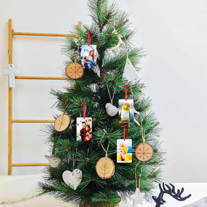 Personalized Christmas Ornaments 2025 Wood Custom Picture Text Hanging Ornament Customized Christmas Tree Decorations Keepsake Gift for Family Couples Xmas Tree Home Decor