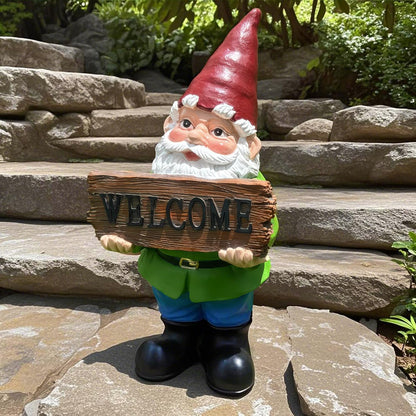 Gnome Garden Decor Statue Gnomes Decorations for Yard with Welcome Sign Outdoor Decorations for Patio Unique Garden Gifts for Women Mom Grandma