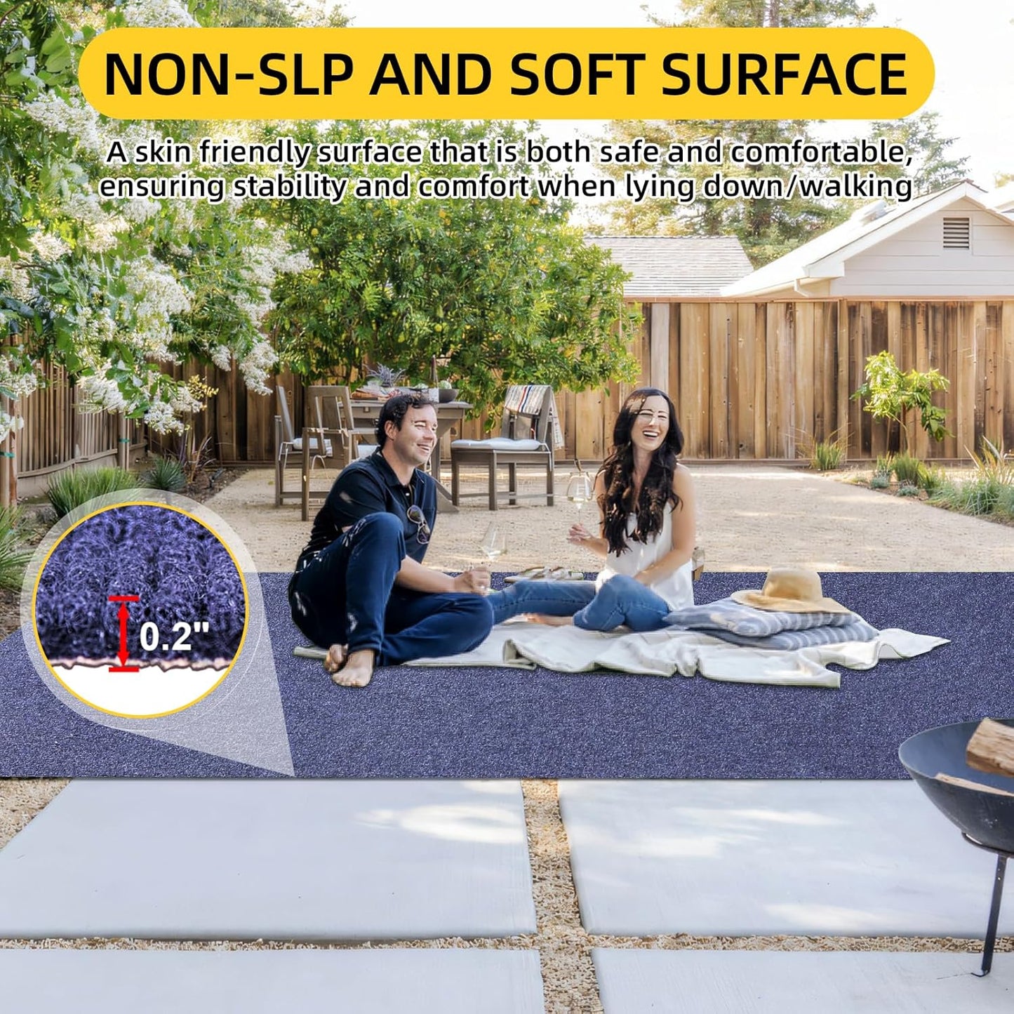 Marine Carpet,5 FT x 25 FT Deep Blue Indoor Outdoor Carpet 0.2" Thick Boat Carpet with Water-Proof TPE Backing, Non-Slide Outdoor Marine Carpet Roll for Home, Patio, Porch, Deck