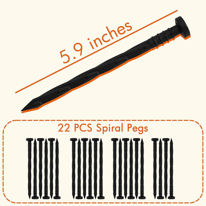 Gardzen 1.5" x 20' Landscape Edging Kit, Garden Edging Coil Comes with 24 Pcs Spikes, No Dig Lawn Border Design